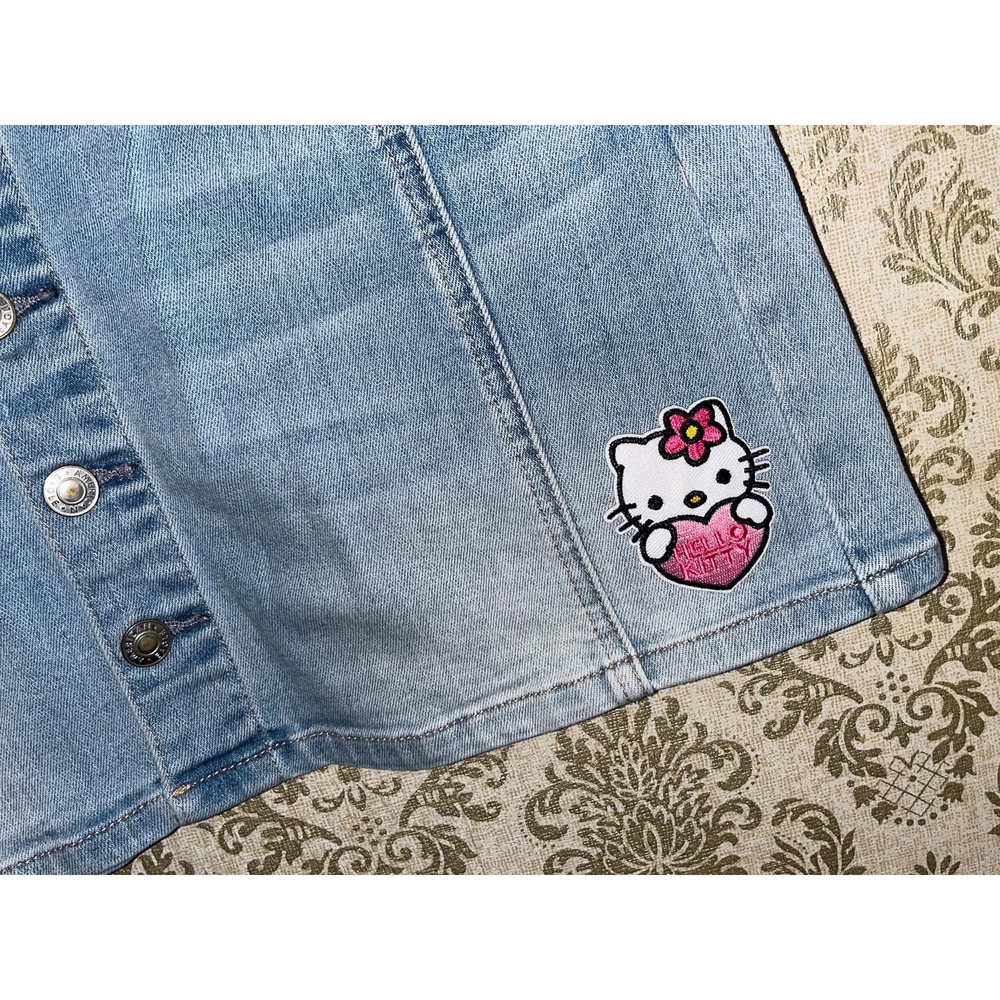 American Eagle AE Hello Kitty Women's Denim Jean Skirt Upcycled Sz.6 Cottagecore - Picture 7 of 10